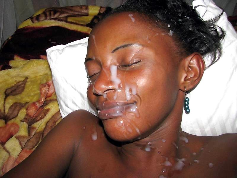 African Facials Porn - Slutty black woman takes messy facial cumshot. Image #2