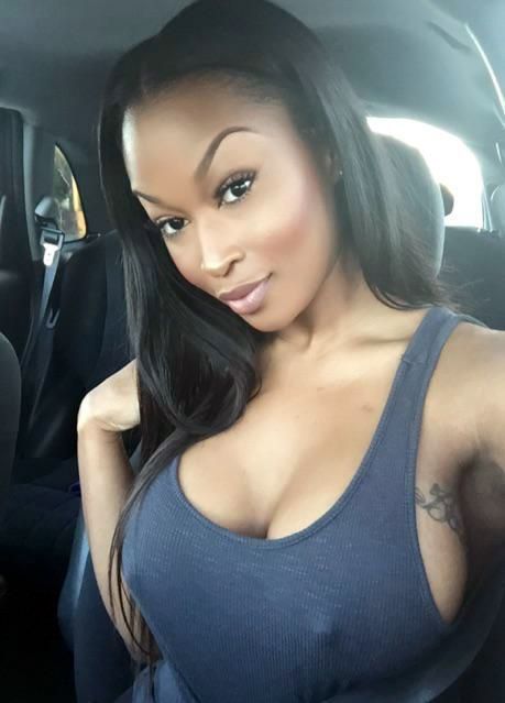 Hot Black Woman Selfie In Car